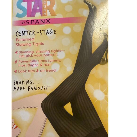 Spanx Star Power Center Stage Ribbed Row Shaping Tights, Black, Plus Size G, NWT - Picture 3 of 5